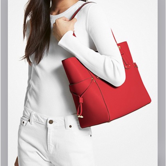 MICHAEL KORS Voyager East West Tote Crimson Color - Picture 3 of 16